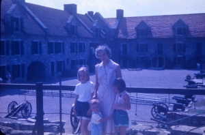 Mom with Carol, me, and little Jim at Ft. Ticonderoga